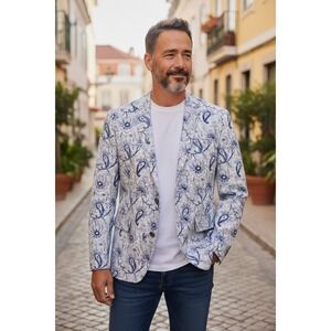 New Polo Ralph Lauren Men's Blue Lake Paisley Sport Jacket Size XXL